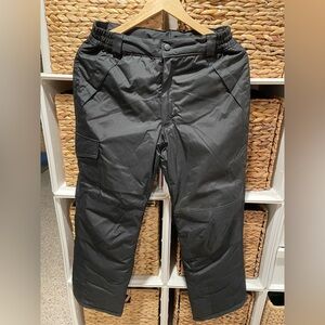 Kids Snow Pants Vertical 9 Black (Youth Size XL 14-16)